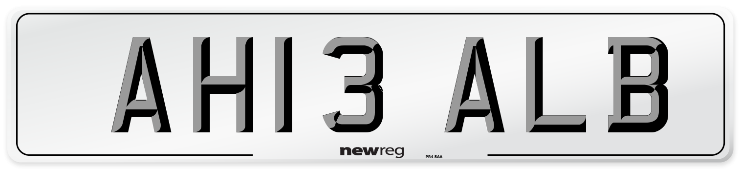AH13 ALB Number Plate from New Reg